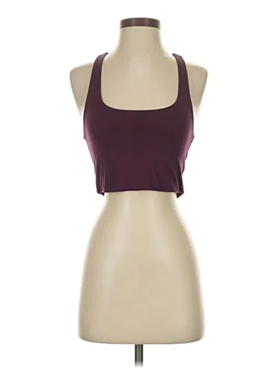 Pre-owned Girlfriend Collective Tank Top Burgundy Halter Neckline Tops
