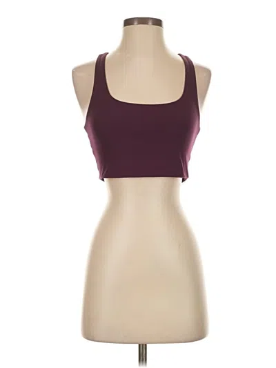 Pre-owned Girlfriend Collective Tank Top Burgundy Halter Neckline Tops