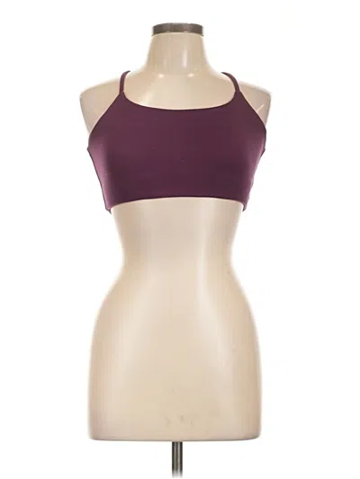 Pre-owned Girlfriend Collective Tank Top Burgundy Halter Neckline Tops