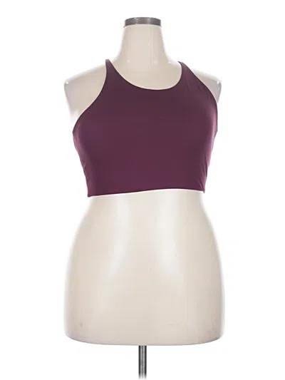 Pre-owned Girlfriend Collective Tank Top Burgundy Halter Neckline Tops