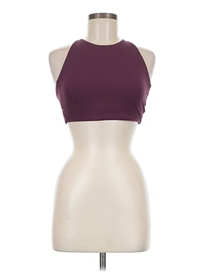 Pre-owned Girlfriend Collective Tank Top Burgundy Halter Neckline Tops