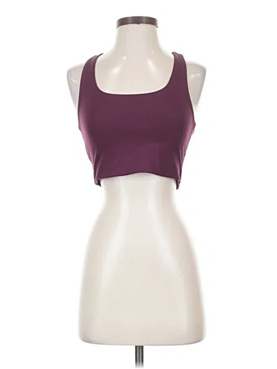 Pre-owned Girlfriend Collective Tank Top Burgundy Halter Neckline Tops