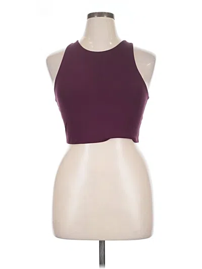 Pre-owned Girlfriend Collective Tank Top Burgundy Halter Neckline Tops
