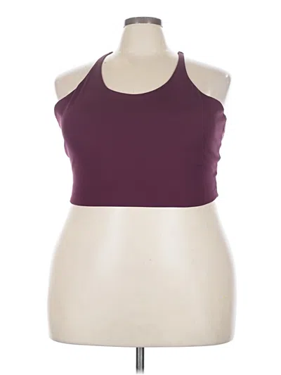 Pre-owned Girlfriend Collective Tank Top Burgundy Halter Neckline Tops