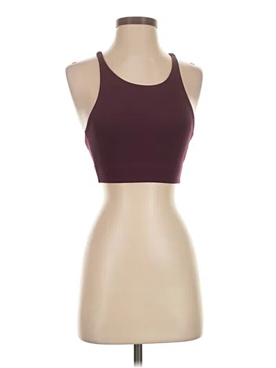 Pre-owned Girlfriend Collective Tank Top Burgundy Halter Neckline Tops