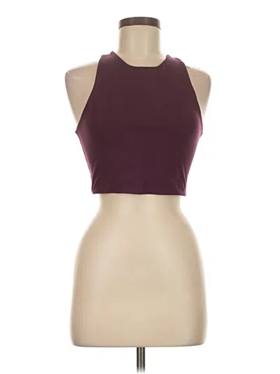 Pre-owned Girlfriend Collective Tank Top Burgundy Halter Neckline Tops