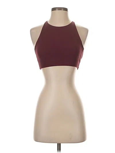 Pre-owned Girlfriend Collective Tank Top Burgundy Halter Neckline Tops