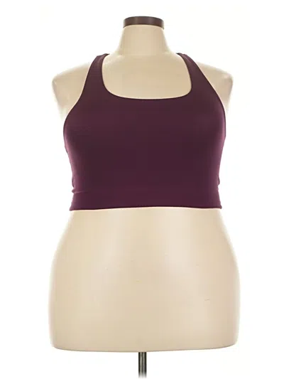 Pre-owned Girlfriend Collective Tank Top Burgundy Halter Neckline Tops