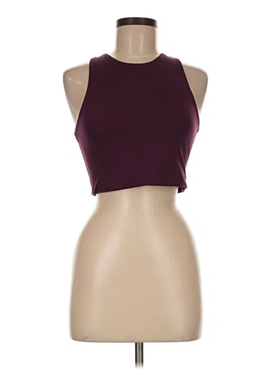 Pre-owned Girlfriend Collective Tank Top Burgundy Halter Neckline Tops