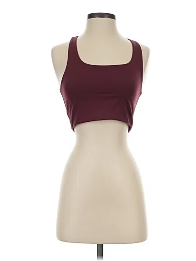 Pre-owned Girlfriend Collective Tank Top Burgundy Halter Neckline Tops