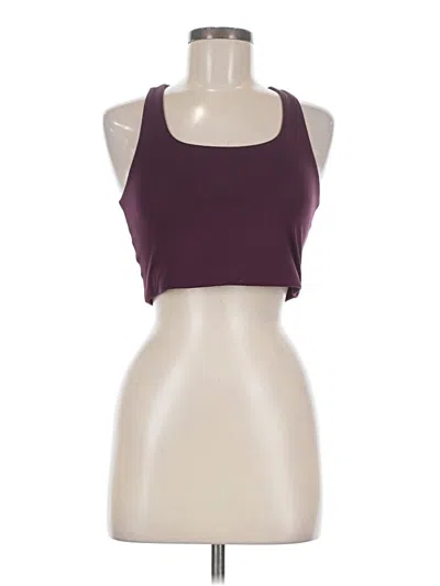 Pre-owned Girlfriend Collective Tank Top Burgundy Halter Neckline Tops