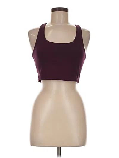 Pre-owned Girlfriend Collective Tank Top Burgundy Halter Neckline Tops