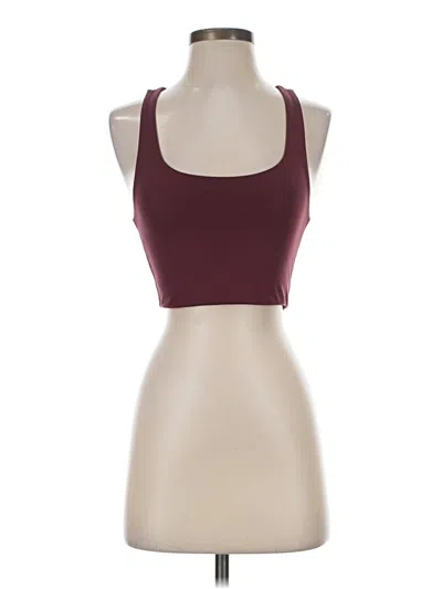 Pre-owned Girlfriend Collective Tank Top Burgundy Halter Neckline Tops