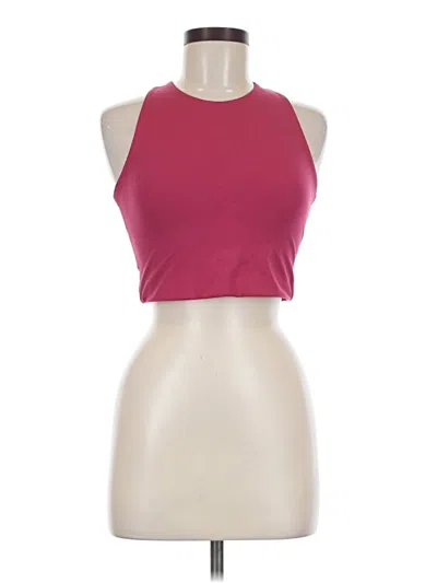 Pre-owned Girlfriend Collective Tank Top Burgundy Halter Neckline Tops