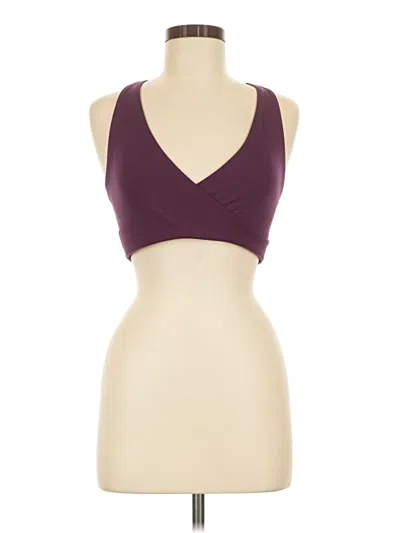 Pre-owned Girlfriend Collective Tank Top Burgundy Halter Neckline Tops