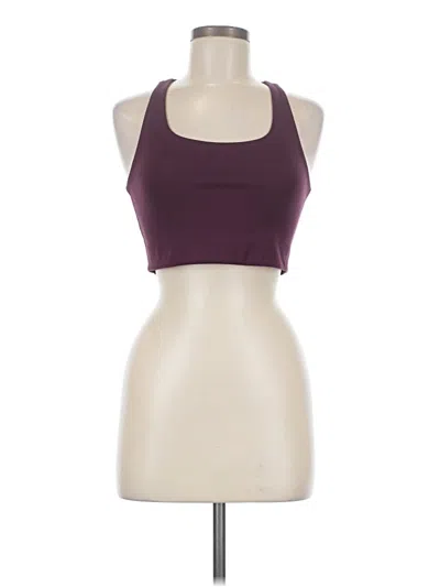 Pre-owned Girlfriend Collective Tank Top Burgundy Halter Neckline Tops