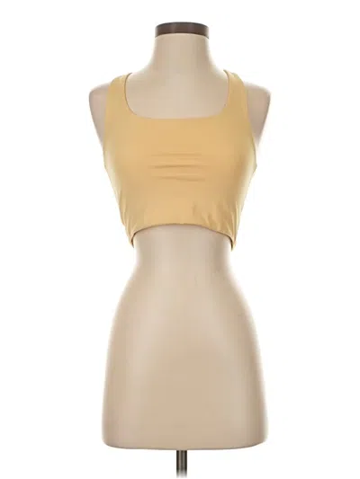 Pre-owned Girlfriend Collective Tank Top Gold Halter Neckline Tops