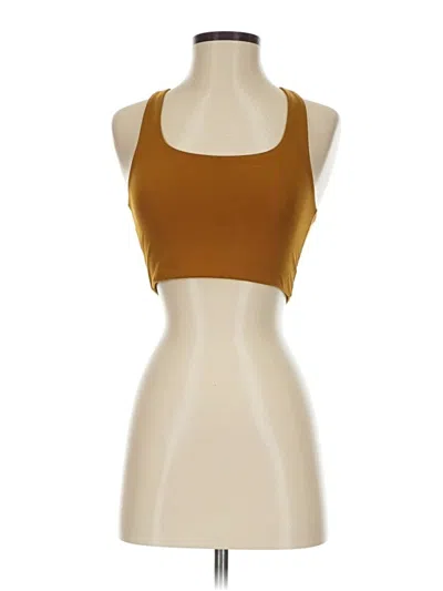Pre-owned Girlfriend Collective Tank Top Gold Square Neckline Tops