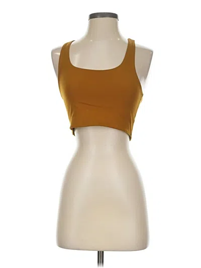 Pre-owned Girlfriend Collective Tank Top Gold Strapless Neckline Tops