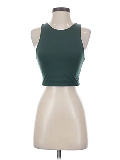 Pre-owned Girlfriend Collective Tank Top Green Halter Neckline Tops