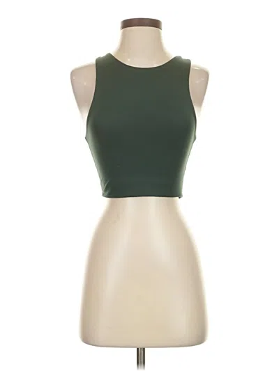 Pre-owned Girlfriend Collective Tank Top Green Halter Neckline Tops