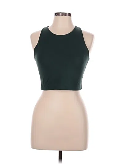 Pre-owned Girlfriend Collective Tank Top Green Halter Neckline Tops