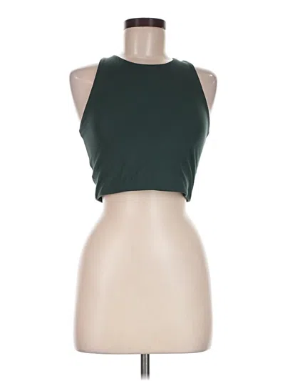 Pre-owned Girlfriend Collective Tank Top Green Halter Neckline Tops