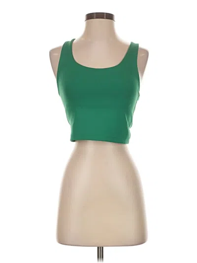 Pre-owned Girlfriend Collective Tank Top Green Strapless Neckline Tops