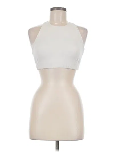 Pre-owned Girlfriend Collective Tank Top Ivory Halter Neckline Tops