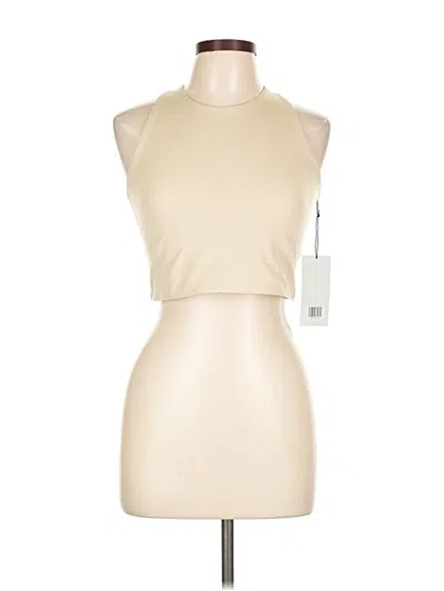 Girlfriend Collective Tank Top Ivory Halter Neckline Tops In Neutral