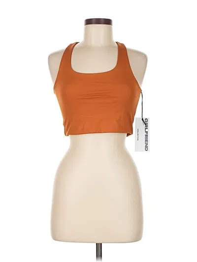 Girlfriend Collective Tank Top Orange Halter Neckline Tops
