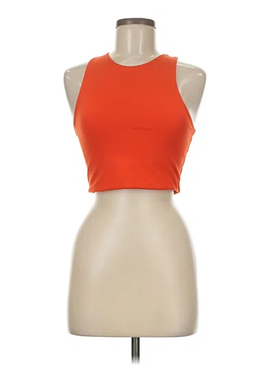 Pre-owned Girlfriend Collective Tank Top Orange Halter Neckline Tops