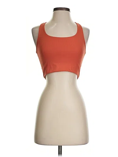 Pre-owned Girlfriend Collective Tank Top Orange Halter Neckline Tops