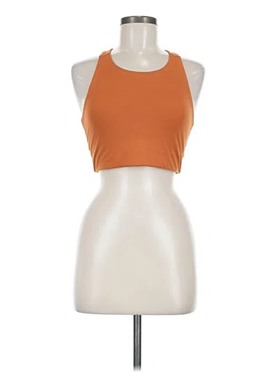 Pre-owned Girlfriend Collective Tank Top Orange Halter Neckline Tops