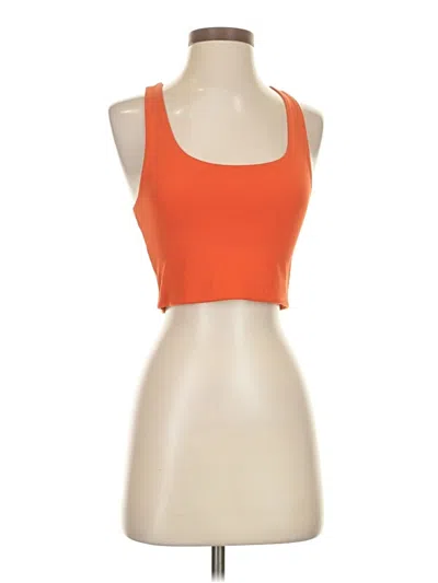 Pre-owned Girlfriend Collective Tank Top Orange Halter Neckline Tops