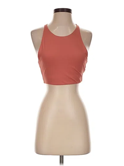 Pre-owned Girlfriend Collective Tank Top Orange Halter Neckline Tops