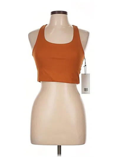 Girlfriend Collective Tank Top Orange Halter Neckline Tops In Brown