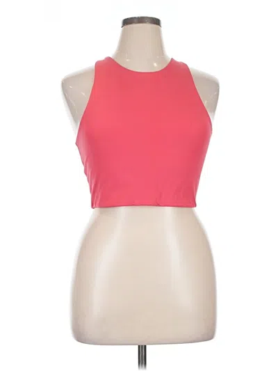 Pre-owned Girlfriend Collective Tank Top Pink Halter Neckline Tops
