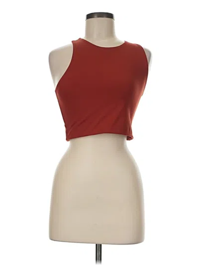Pre-owned Girlfriend Collective Tank Top Red Halter Neckline Tops