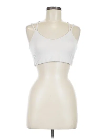 Pre-owned Girlfriend Collective Tank Top Silver Halter Neckline Tops