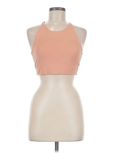 Pre-owned Girlfriend Collective Tank Top Tan Halter Neckline Tops
