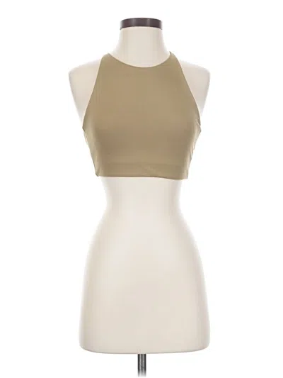 Pre-owned Girlfriend Collective Tank Top Tan Halter Neckline Tops