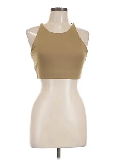 Pre-owned Girlfriend Collective Tank Top Tan Halter Neckline Tops