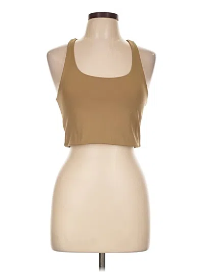 Pre-owned Girlfriend Collective Tank Top Tan Halter Neckline Tops