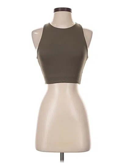 Pre-owned Girlfriend Collective Tank Top Tan Halter Neckline Tops