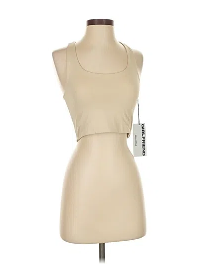 Girlfriend Collective Tank Top Tan Halter Neckline Tops In Brown