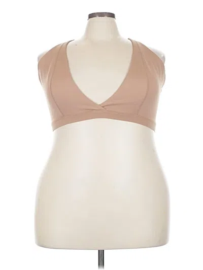 Pre-owned Girlfriend Collective Tank Top Tan Halter Neckline Tops In Brown