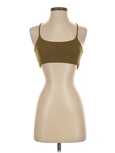 Pre-owned Girlfriend Collective Tank Top Tan Halter Neckline Tops In Brown