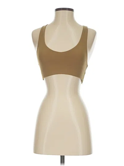 Pre-owned Girlfriend Collective Tank Top Tan Halter Neckline Tops In Brown