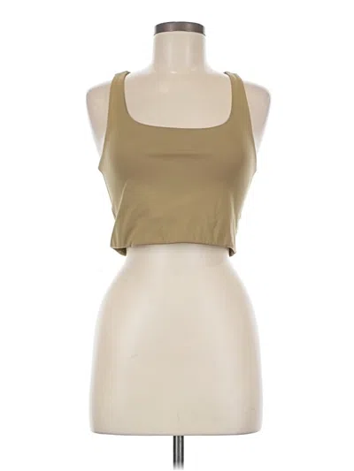 Pre-owned Girlfriend Collective Tank Top Tan Halter Neckline Tops In Brown